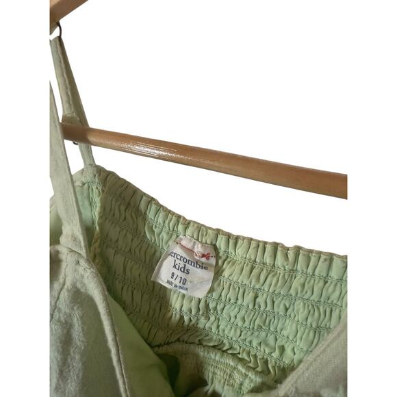 Abercrombie Kids Girl's Cotton‎ Linen Blend Light Green Dress 9/10 Lined - Picture 4 of 5